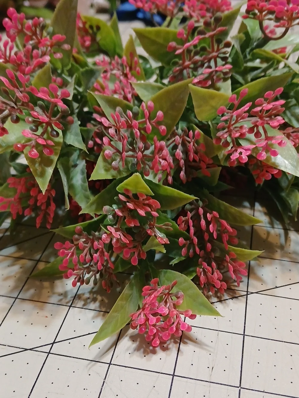 Greenery W/Pink Artificial Floral Stem Bouquet